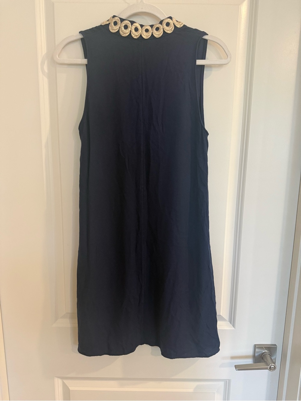 Lilly Pulitzer Jane Shift Dress-Navy and Gold Trim - Picture 3 of 10